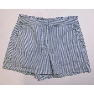 J. Crew Blue Seersucker Ruffle Shorts | Size 2